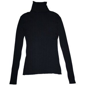 Autumn Cashmere 100% Pure FItted Turtleneck Pullover Sweater Women's Large